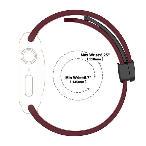 NEW Magnetic Strap Adjustable For Apple watch band - WINE RED - Picture 9 of 11